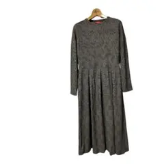 CORSO ROSSO グレンチェック柄 ロングスリーブワンピース　ストレッチ