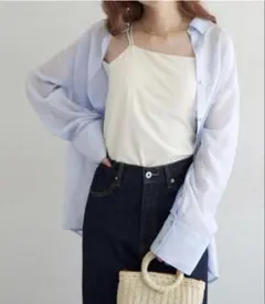 MURUA シアーオーバーサイズシャツ レディーストップス長袖春夏秋未 