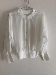 新品未使用品　SLOBE IENA シアーラミーカーディガンwhite