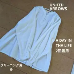 UNITED　ARROWS　COTTONギャザーたっぷり ブラウス(レース)