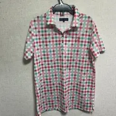 GOLF ポロシャツ 23区　赤・緑・白 チェック