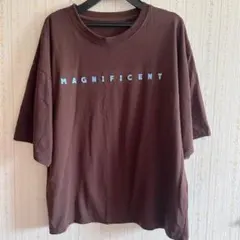 しまむら　MAGNIFICENT ロゴ 半袖Tシャツ ブラウン