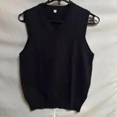 【美品】ユニクロ ブラック ベスト Sサイズ 100%綿