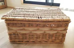 天然素材 蓋付きバスケット 収納ボックス