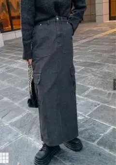 デニムカーゴスカート