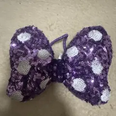 即日発送可能　ミニー　リボン　ヘアゴム　スパンコール