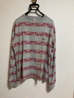 XLARGE ラジカセ柄 長袖カットソー グレー