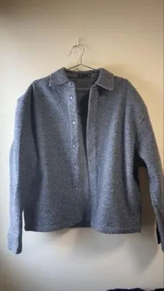 ZARA グレー ボタン付きシャツジャケット　アウター