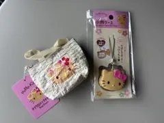 大人気　日焼けキティ ストラップ付き小物ケース　バッグチャーム　2点セットのサムネイル