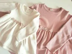 petit main 90cm 130cm 長袖トップス 姉妹お揃い 2点 春