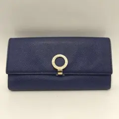 現行品✨ブルガリ 三つ折り財布 ロゴクリップ グレインレザー バイ