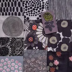 マリメッコ レア ヴィンテージ マルケッタ プナピップリ ハギレセット 黒系