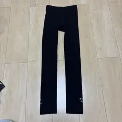 裏起毛10分丈スパッツ リボンストーン付