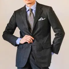 美品Sartoria Partenopeaマルチストライプグレースーツ50