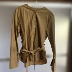 ナノユニバース　ベージュ 長袖シャツ