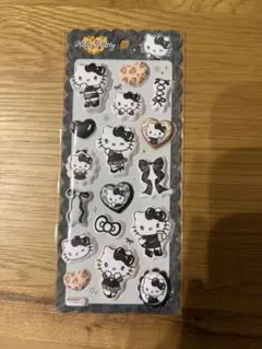 【正規品】もちもちマシュマロシール　ハローキティ　黒　ヒョウ柄