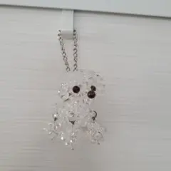 犬型クリスタルビーズキーホルダー　マルチーズ