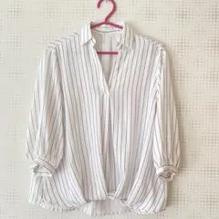INGNI イング　ストライプ　ホワイトシャツ ブラウス 春服　夏服