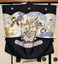 お宮参り・七五三】長襦袢付き 男の子 正絹〈美品〉一つ身 お祝い着