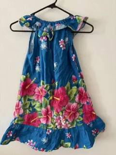 ノースリーブワンピース 7-8歳 青とピンク