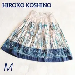 ヒロココシノ 刺繍入り タックフレア ロングスカート Mのサムネイル