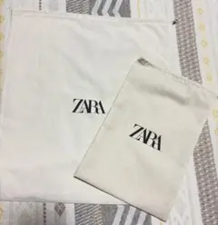 新品　未使用　ZARA ショップ袋 布巾着袋 2枚セット　大小のサムネイル