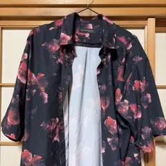 CONFIRM 花柄 半袖シャツ ブラック Mサイズ