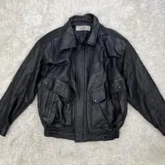 GARGON 羊革 レザージャケット 黒 フライトブルゾン