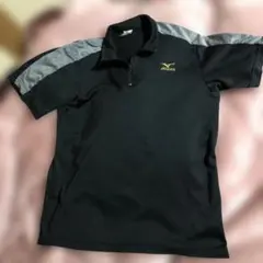 Mizuno ジッパーポロシャツ ブラック/グレー