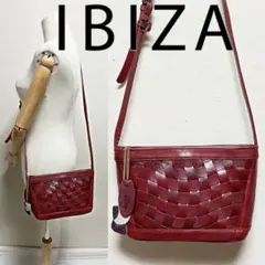ibiza バッファロー レザー メッシュ ショルダーバッグ 猫チャーム付き
