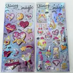 【新品】シャカシャカシール キラキラ 立体 シール　キラキラシール 2枚セット