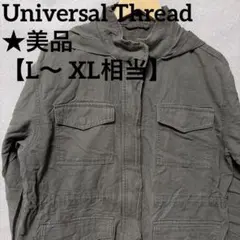 ★美品 フード付きミリタリージャケット 【L】春アウター　古着　希少　カジュアル