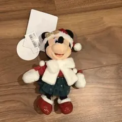 ミニーマウス2025クリスマスぬいぐるみキーホルダータグ付き