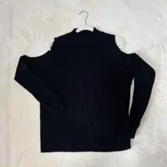 H＆M 黒　ブラック　 オフショルダー　ニット　Mサイズ