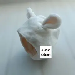 ホワイト フリース 帽子 動物の耳付き