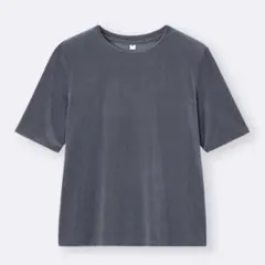 GU シアーベロアTシャツ　グレー　Lサイズ