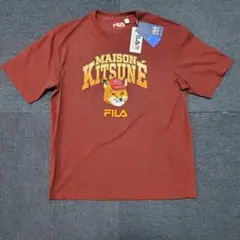 新品 FILA MAISON KITSUNÉ ブラウンTシャツ コットン生地 L - メルカリ