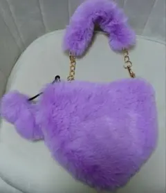 ファーバッグ 紫色　子供
