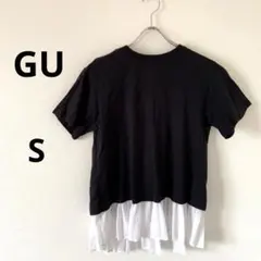 GU トップス カットソー フリル 半袖 ゆったり