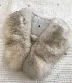 SAGA FOX ショール　リアルファー　ベージュ系　成人式