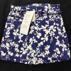 ウエストリボン付ハイウエスト花柄ショートパンツ