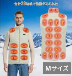 電熱ベスト USB ヒーターベスト 防寒 軽量 男女兼用 黒 バッテリー付属 白