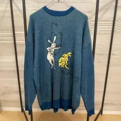 graniph【グラニフ】鳥獣戯画ニットセーター【size XL】のサムネイル