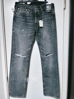 【未使用】Levi’s 501 W31 ブラックデニム　ビッグE　ダメージ加工