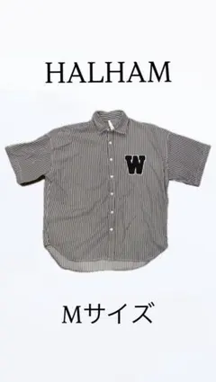 HALHAM ストライプ 半袖シャツ Mサイズ