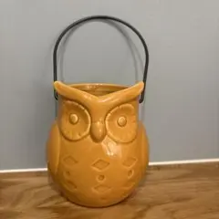 フクロウ 陶器製 置物 ハンドル付き　花瓶　ポットのサムネイル