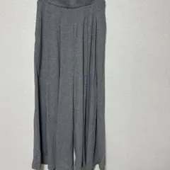 長ズボン ワイドパンツ ロング グレー ユニクロ UNIQLO