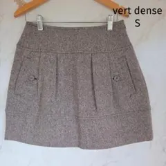 美品✨ヴェールダンス vert dense シルク混 ミニスカート S ブラウンのサムネイル