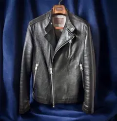 ルッフォ 最高峰フィンランドディアスキン 鹿革　ダブルライダース 44 黒