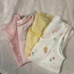 【特価】ユニクロ　新品未使用コットンメッシュタンクトップ 80　4枚セット